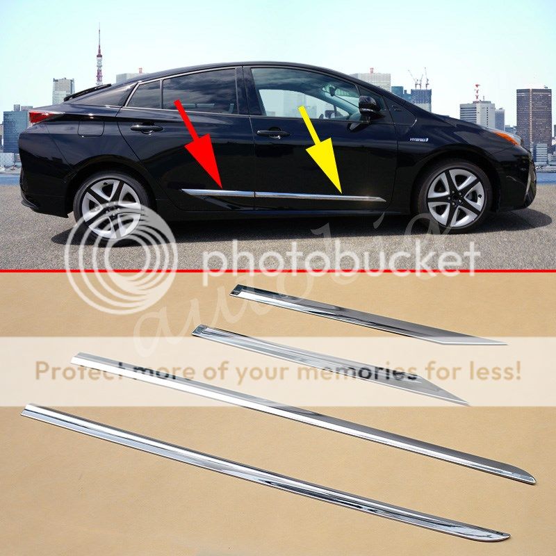 Chrome Door Body Strip Molding For Toyota Prius 2016 ABS Accessories